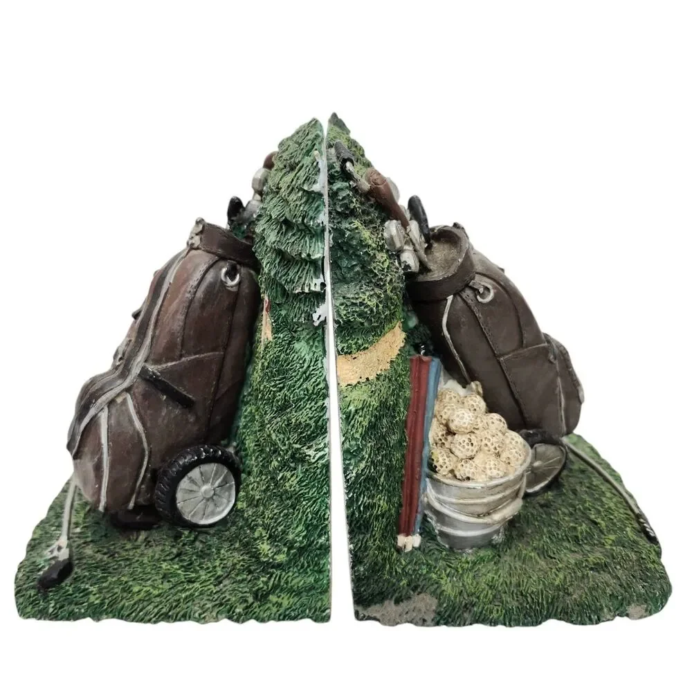 Golf Bookends Bucket of Balls Bag Clubs Irons Resin Approx 7